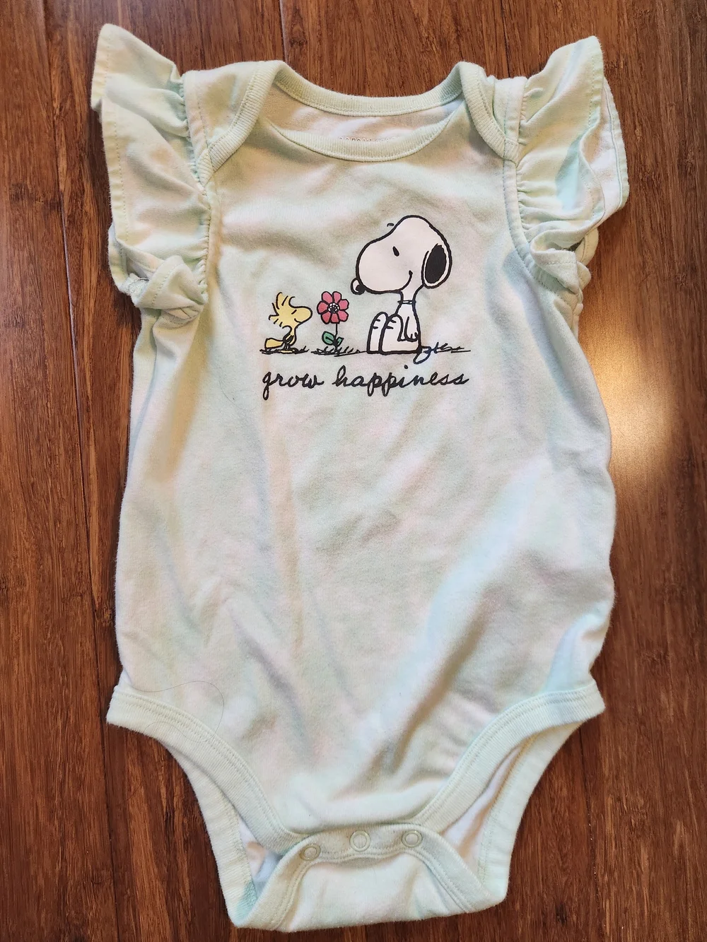 Baby Girl Summer Blue Striped Dress W/ Diaper Cover & Snoopy Bodysuit, 18 Months